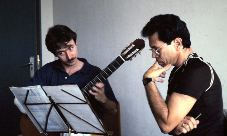 Jorge en Granada con Leo Brouwer Jorge en Granada con Leo Brouwer en Granada durante 1989