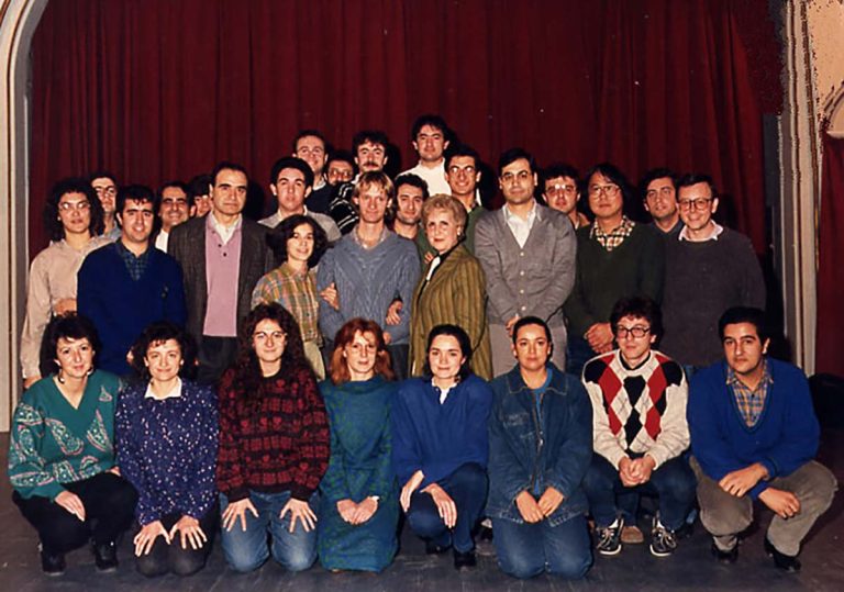 Curso de David Russell en el Salón de actos del Conservatorio de Profesional de Música de Valencia, 1984.