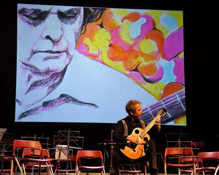 Concierto Homenaje a Roland Dyens Concierto Homenaje a Roland Dyens en el XX Festival Internacional de Guitarra José Tomás – Villa de Petrer. Teatro Cervantes 2017.