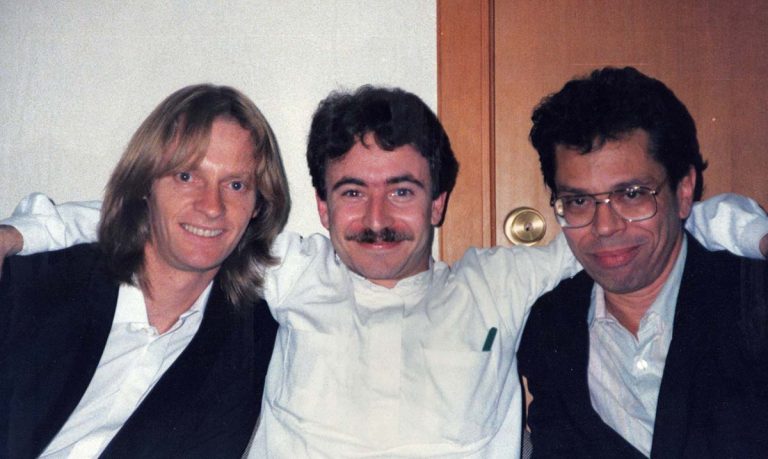 Con Leo Brouwer y David Russell en el I Festival Internacional de Guitarra de Vall d´Uixó, abril 1990.